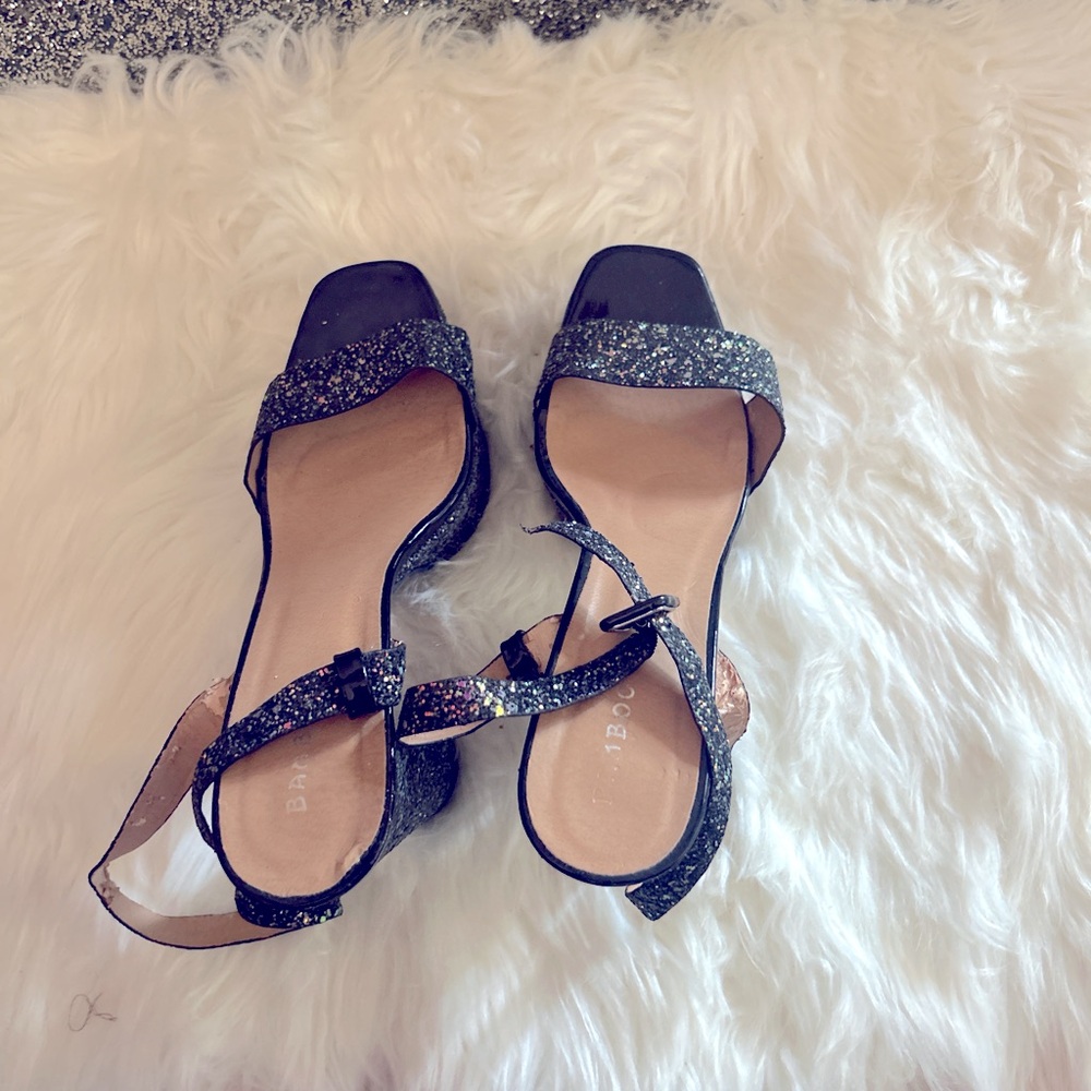 Elegant Black Glitter Women's Sandals